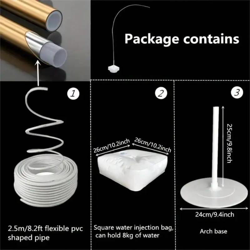 Ballongbågssats 2,5 m/8,2 fot Fritt böjbar och deformerbar Ballongpelarefäste för Födelsedag, Bröllop, Julfest