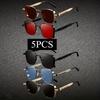 5PCS Steampunk Square Glasses Set for Men Fashionable Decorative Eyewear Accessories