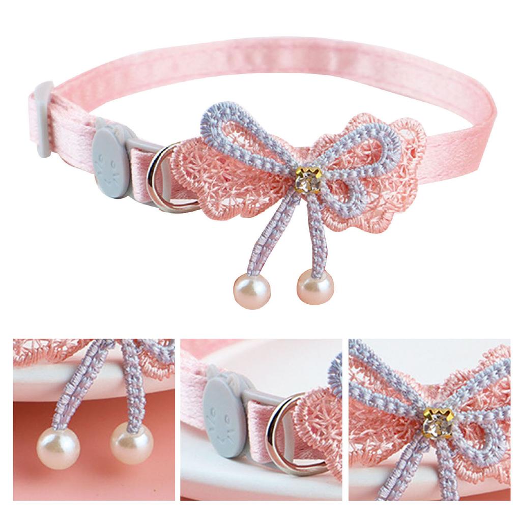 Haustierhalsband Verstellbar Weich Tragbar Niedlich Modisch Katze Fliege Halsband für Tägliches Spazierengehen Party