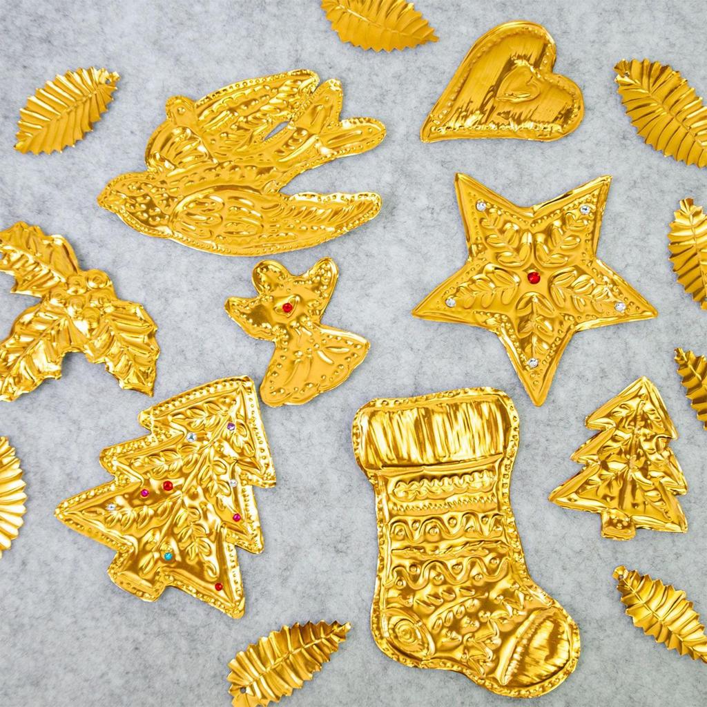 Handmade Foil Embossing Kit with Shimmer Christmas Engraving Art ornament making kit gold And Silver Shiny Crafting Accessory