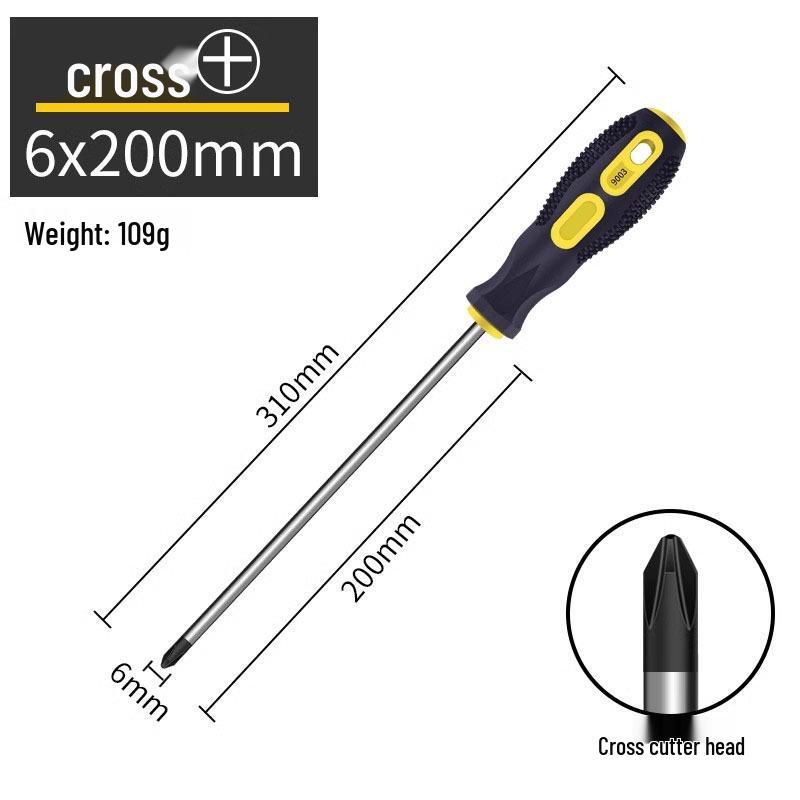 High-Strength Phillips & Slotted Screwdriver Set with Non-Slip Magnetic Handle and Chrome Vanadium for Enhanced Durability.