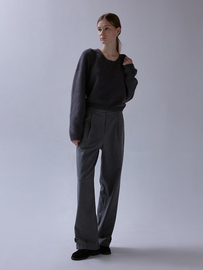 Deomiteun Mod Wool Button Pants (Charcoal)