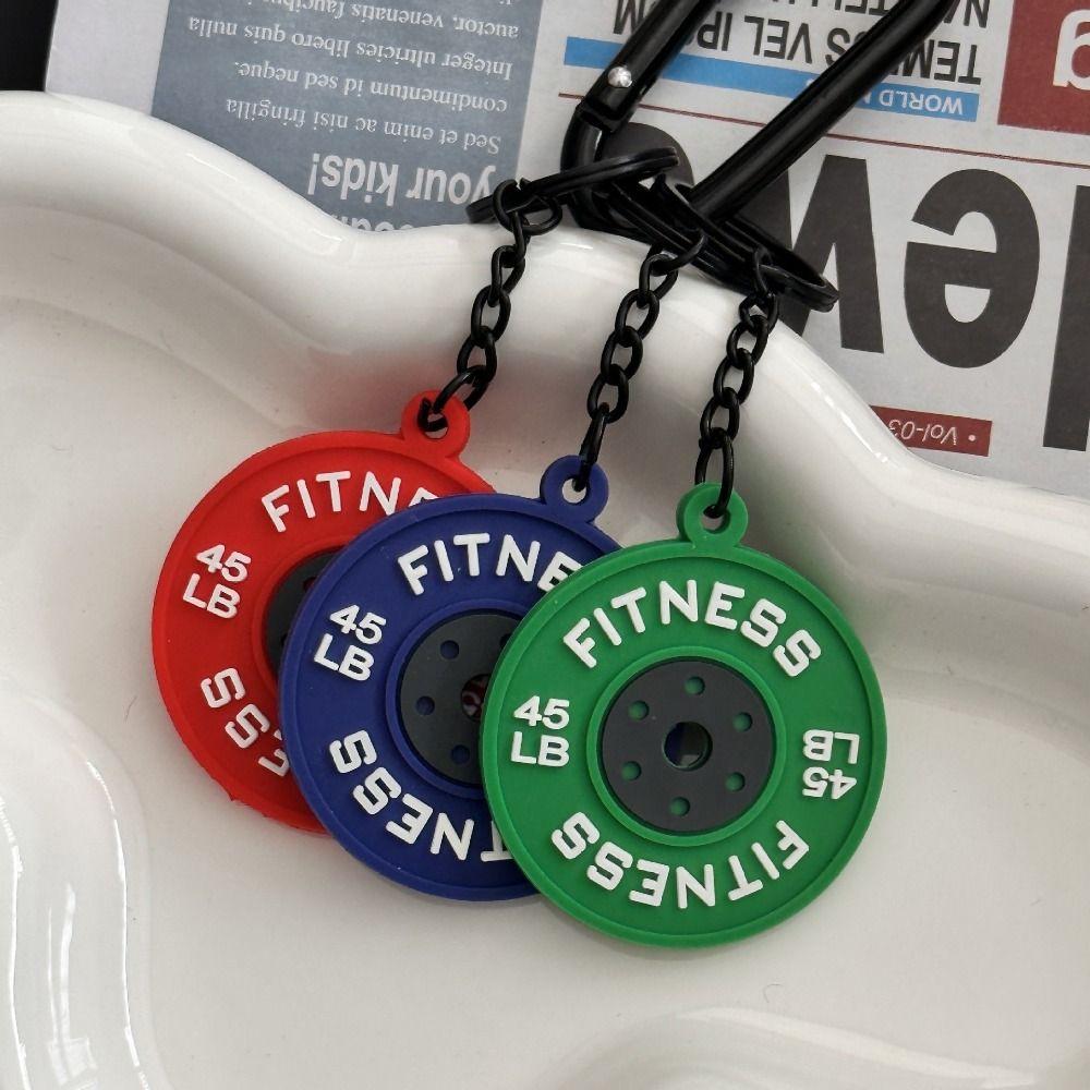 Mini Barbell Plates Key Chain 3-in-1 Fitness Series Pendant  Bodybuilder