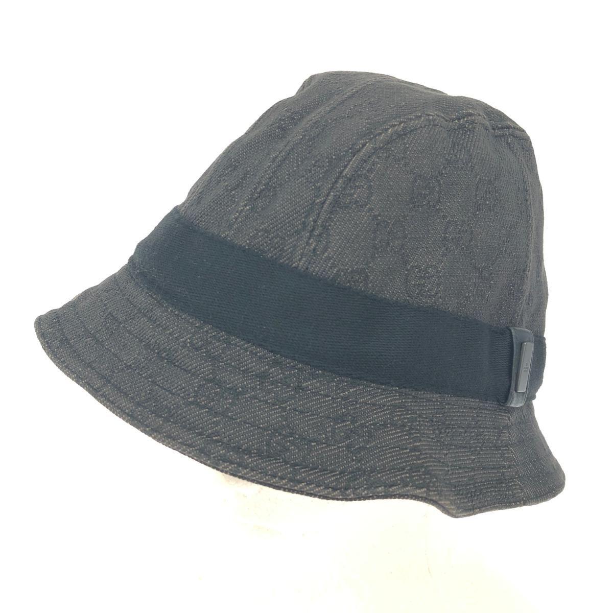 Used GUCCI Gucci Bucket Hat Size: XL GG Pattern/Cotton 023441 Black Unisex / 240001211979