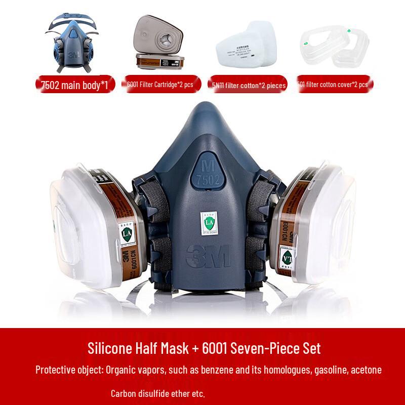 3M 7502 Silicone Half Face Respirator Medium