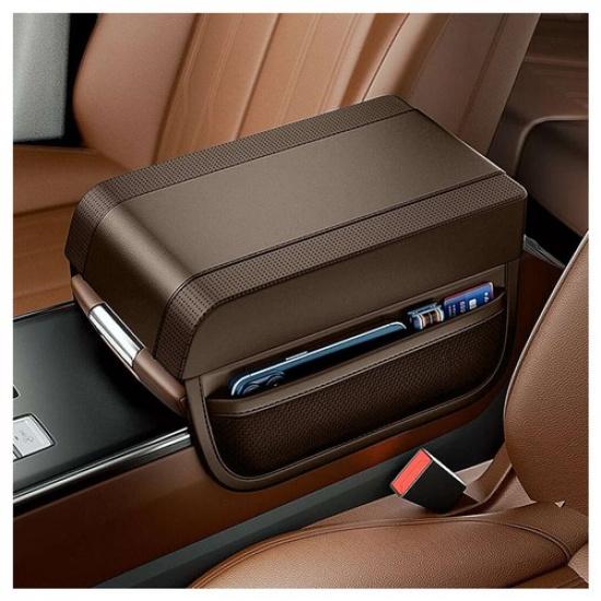 1x Brown Car Center Console Armrest Box Cover Pad Mat Protector Universal