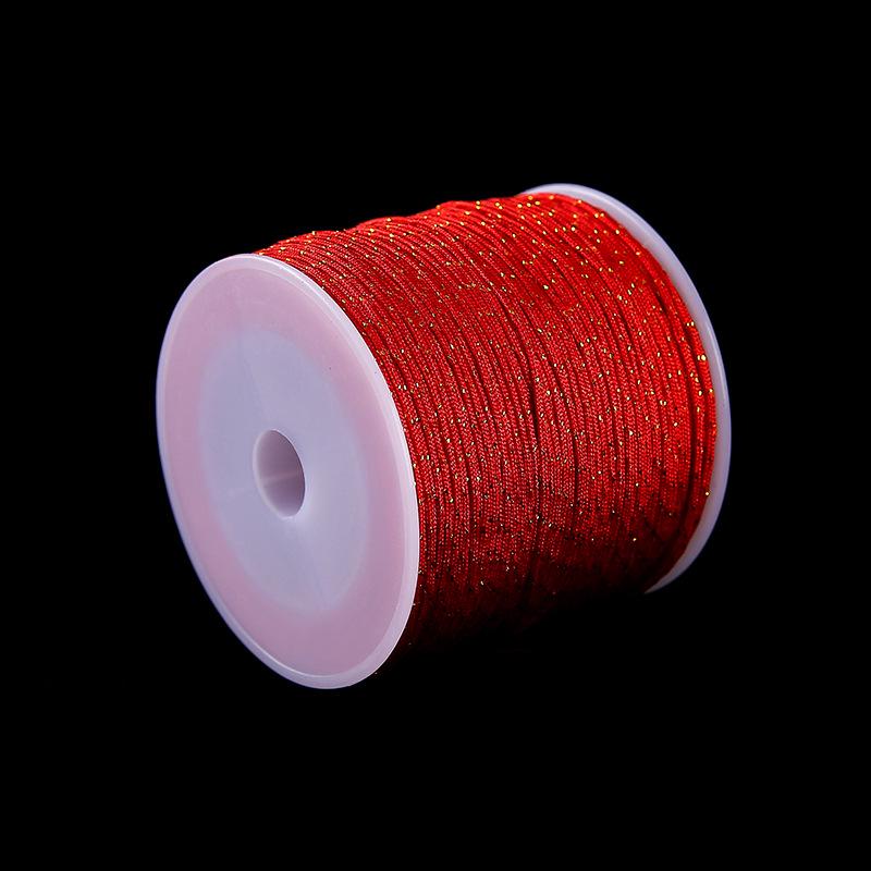 Rot Nein. 72 Baumwollgarn: 30m Handgeflochtenes Seil, 0,8mm für Armbänder, Halsketten, Perlenarbeiten, DIY-Zubehör