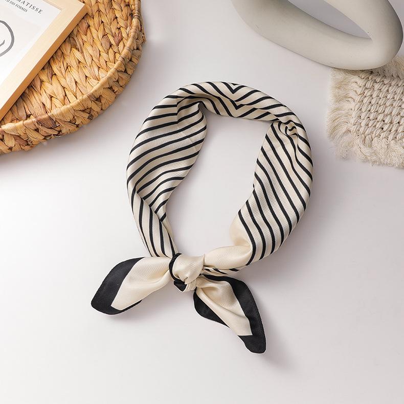 French Retro Satin Silk Scarf Hair Tie - Versatile Korean Style for Women's Ponytail or Bun