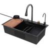 Drop In Kitchen Sink Multifunction Single Bowl Stainless Steel Kitchen Sink Workstation with 360 Deg