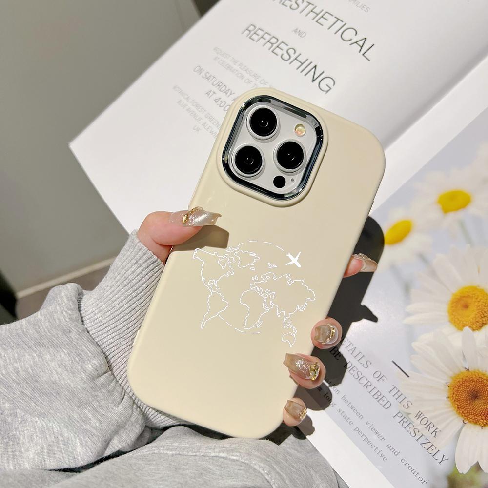 Ae100 Travel World Hârtie Avioane Artă Huse de Telefon pentru Samsung A13 A32 A53 A54 S24 FE S23 Ultra Infinix Hot 40i Huawei Metal Protecție Cameră Capac Spate