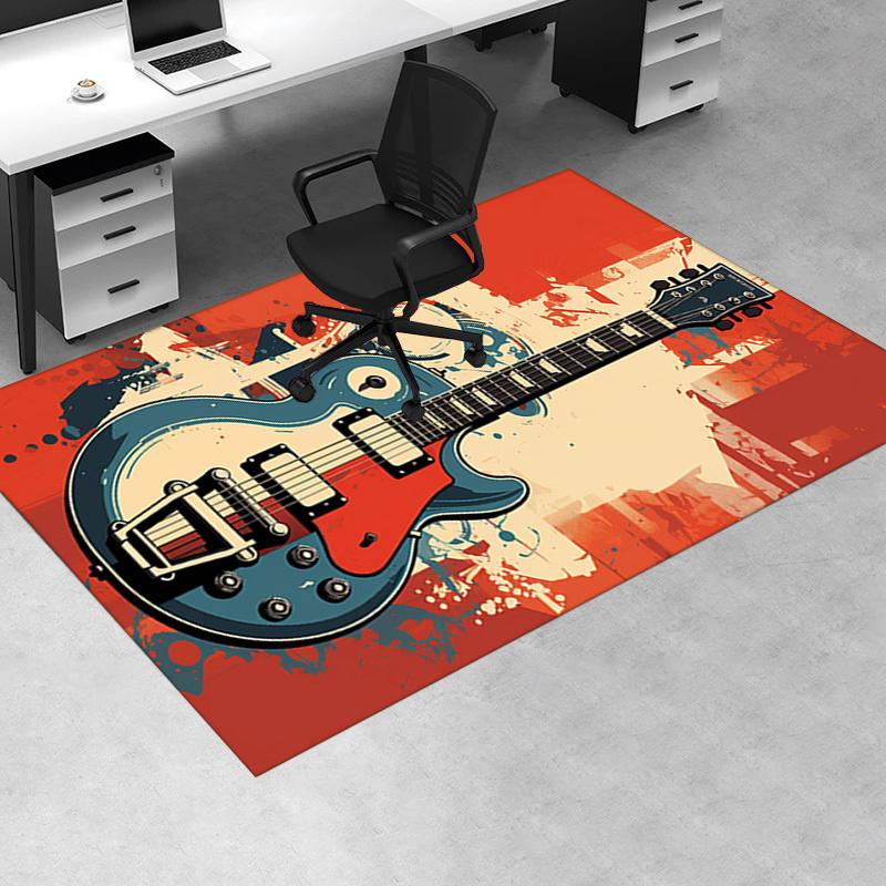 1pc. Abstract Electric Guitar Art Print Poster for Home Decor, Office Carpet, Chair Cover, Outdoor Rug Gift Ideas