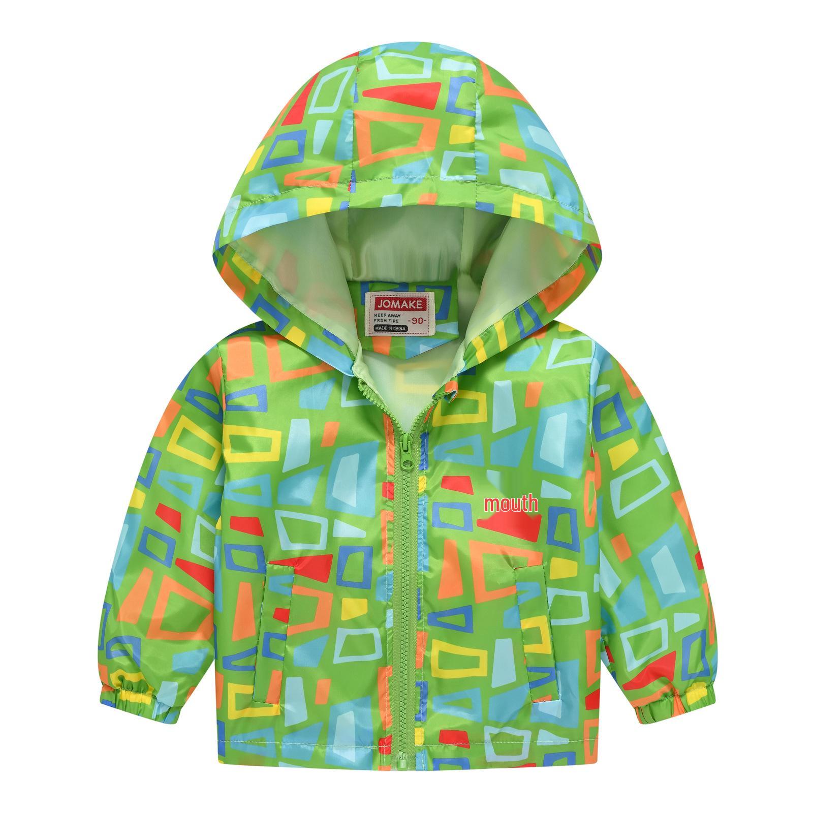 

Lightweight Korean-Style Fashionable Hooded Jacket for Boys and Girls - Casual Printed Outerwear 100 cm