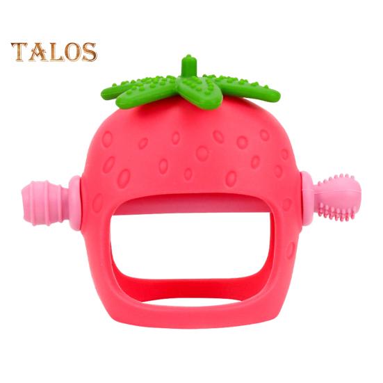 

Игрушка для прорезывания зубов у детей от 0 до 24 месяцев. Облегчает боль в деснах с помощью прорезывателя в форме клубники. Пищевой силикон. Легко моется. Игрушка-поезд для облегчения прорезывания зубов. красный