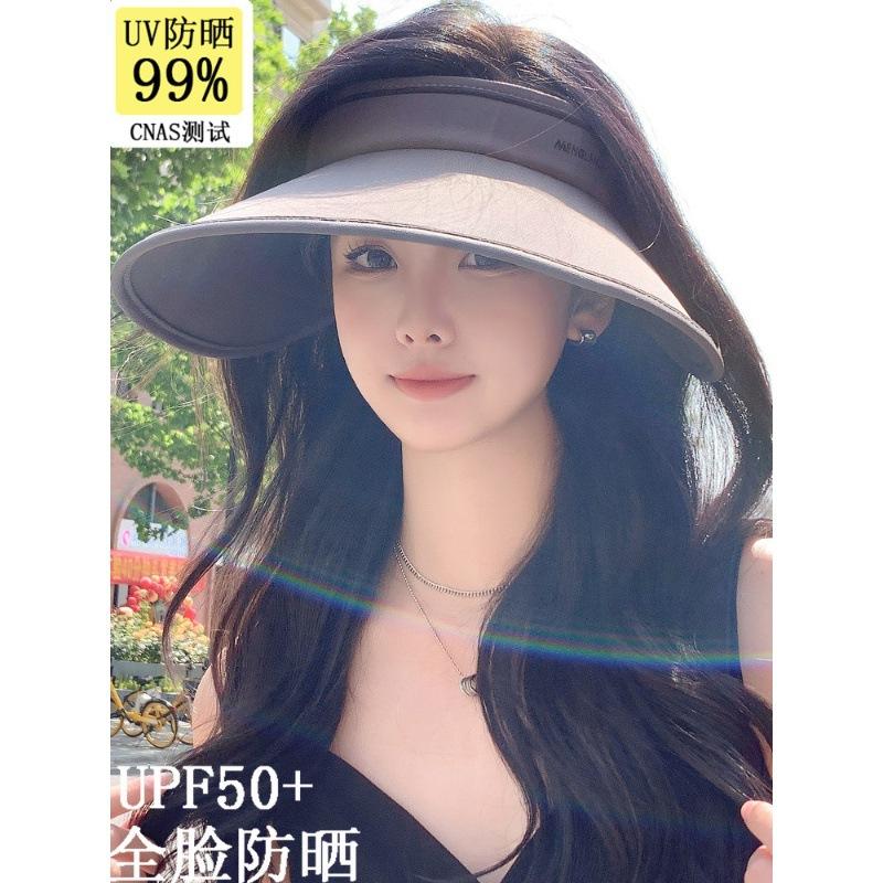 

2025 new oversized eaves ice silk empty top sunscreen hat women s summer outdoor travel anti-ultraviolet sunshade sun hat Adjustable