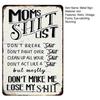 Retro Metal Sign Funny Moms Shit List/Chicken Butt/Welcome To Mimi's Place Poster Sign Vintage Farmhouse Wall Decor for Garden Yard Bar Porch Home