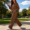 Women's Round Neck Sweatshirt and Pants Casual Two Piece Outfit for Everyday Wear