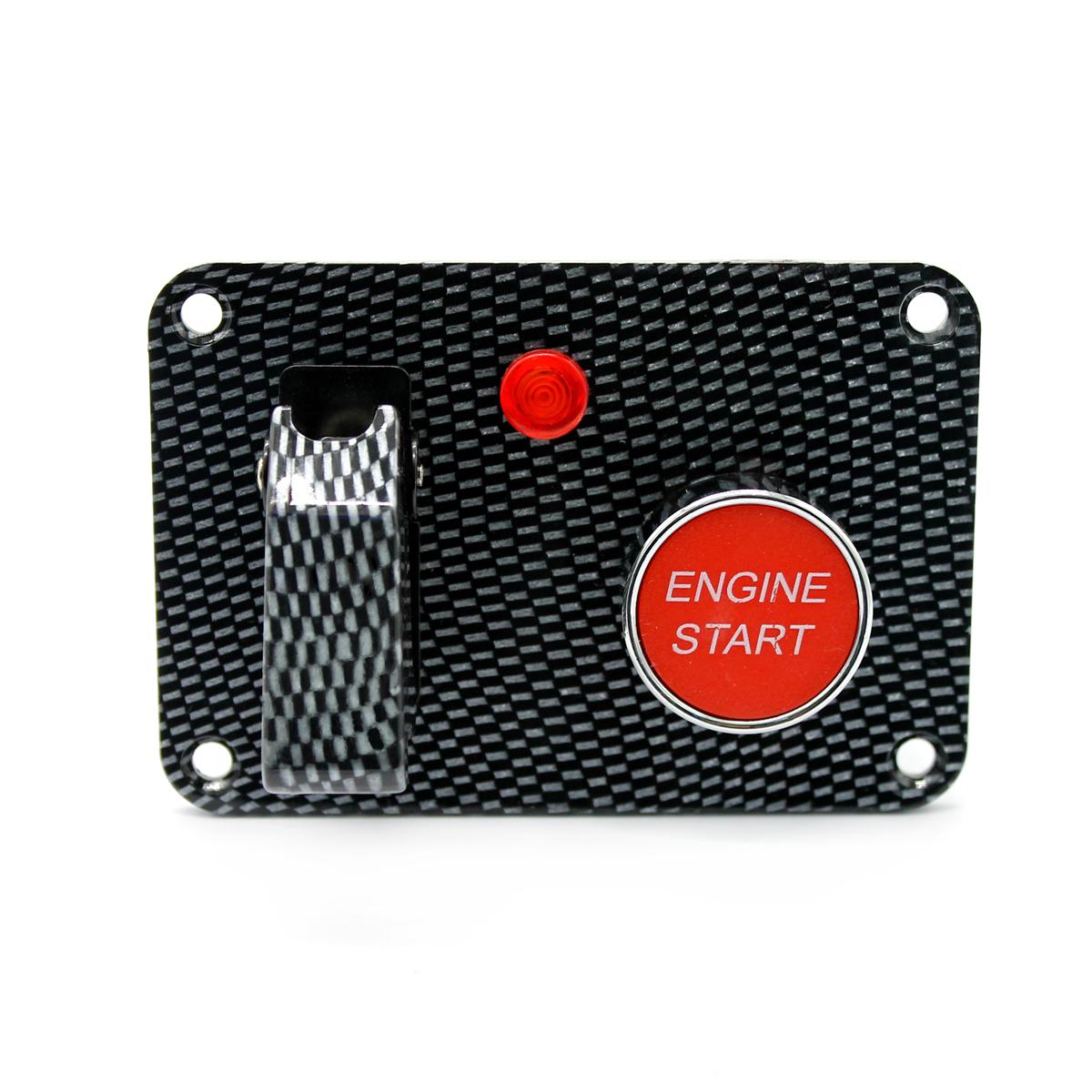 

Панель из углеродного волокна, панель с двумя тумблерами, 1 авиационный чехол из углеродного волокна + 1 переключатель зажигания (со светом) Универсальный переключатель Oggle чёрный