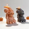 Happy Halloween Gnome Silicone Mold Pumpkin Gnomes Soy Wax Candle Mold Resin Skeleton Plaster Mould for Haunted House Prop Decor
