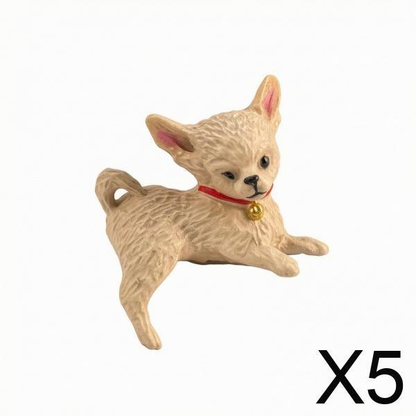 2xDog Figurine PVC Dashboard Dog Decor Double-Sided Ornaments for Desktop