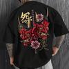 Japanesestyle Ghost Face Printed Womens Tshirt Pure Cotton Loose Fit Trendy and Fashionable Unisexs and Womens Top