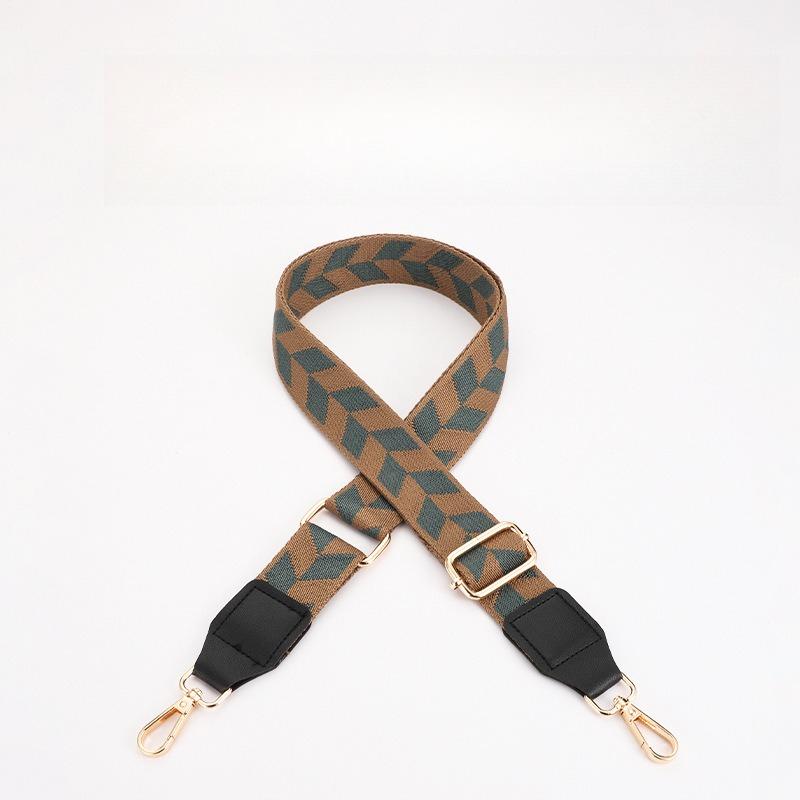 

New Style Versatile Leaf Widened Bag Shoulder Strap Adjustable Shoulder Crossbody Strap Anti-gravity Long and Wide Strap Gun black button