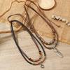 Retro Feather Love Pendant Chicken Wing Wood Pullable Leather Necklace