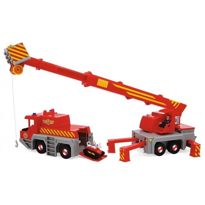 Jouet - Simba Toys - Sam le Pompier - Grue de sauvetage 2 en 1 - 50 cm - 75 cm de hauteur