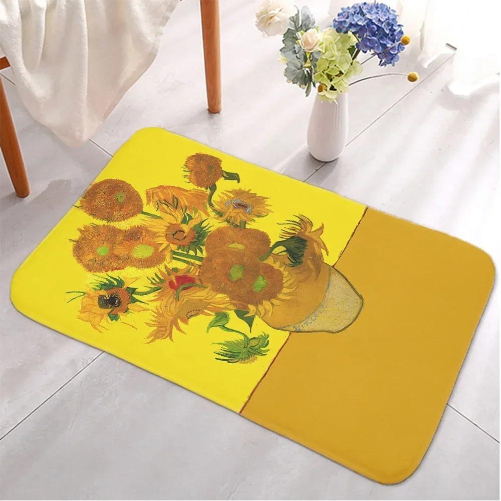 Van Gogh Mat Oil Painting Entrance Doormat for House Indoor Non-slip Home Area Floor Soft Carpet Washable Bathroom Bedroom Rug