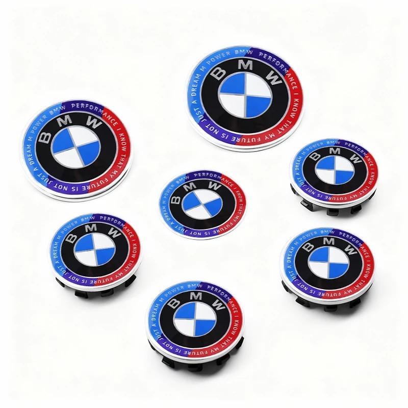 JKGN2 4Pcs BMW M Emblem Floating Wheel Center Caps 56MM/68MM Diameter Hub Cover for E46 E36 E34 F10 E90 F30 E60 E53 E30 E92 E87 Car Ac