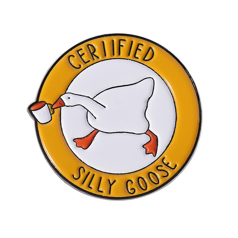 5-7PCS/SET Enamel Pins Custom Silly Goose Club Brooches Lapel Badges Clothes Animal Jewelry Gift for Friends