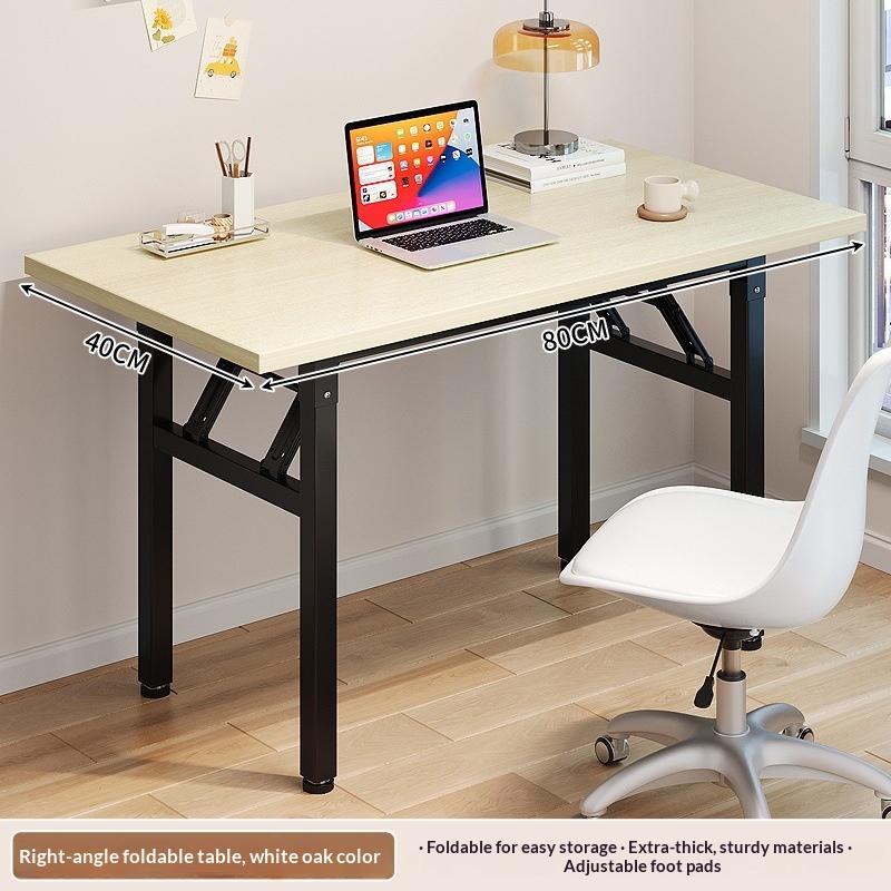 1Pcs Simple Long Rectangular Office Desk Portable Folding Meeting Table Thickened Computer Dining Training Desk Dinning Table