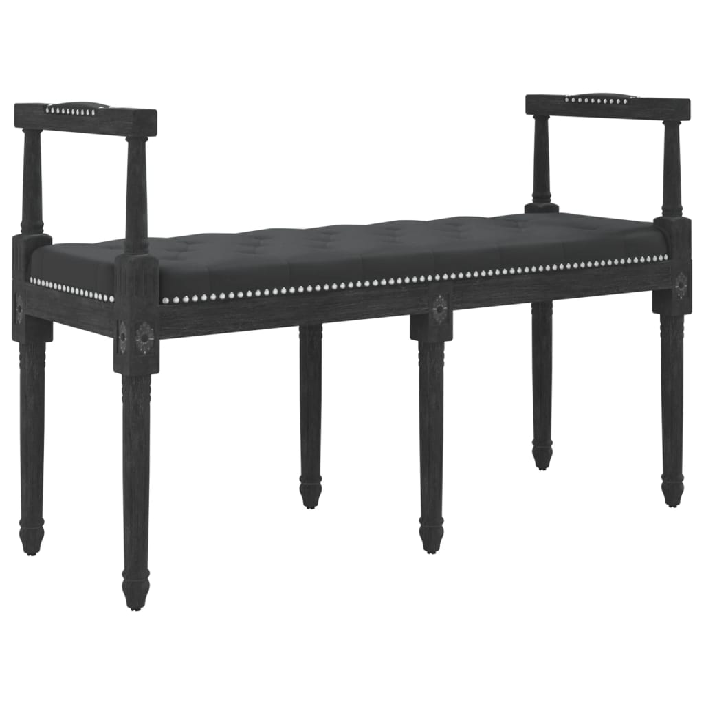 Black Bench 110 X 40 X 70 Cm Velvet