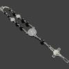 Imitation Pearl Religious Jewelry Set Sweater Chain Long Cross Pendant Necklace Devotional Vintage Style Christian Bracelet