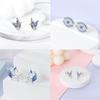 925 Silver Colorful Cute Animal Stud Earrings for Women Girlfriend Birthday Gift