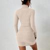 2024 Women Clothing New Solid Dresses Mini Dress Club Elegant Party Dresses Black Solid Turtleneck Long Sleeves SheathDress