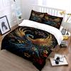 Golden phoenix with flowers. Bedding sets Duvet cover sets Duvet covers Pillowcases(1 * Duvet Cover 2 * Pillowcases without duvet insert)