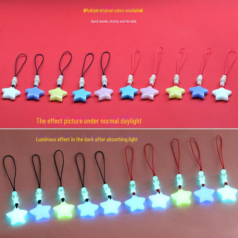 "Luminous Star Stone Pendant - Versatile Night Pearl Keychain for Couples"