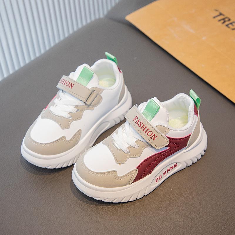 Girls' Sports Shoes 2025 Spring and Autumn New Children's Dad Shoes Leather Board Shoes Boys Breathable Casual Running Shoes