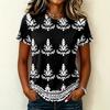 Women's Casual Pullover T-Shirt Short Sleeve Crew Neck Geometric Print Top Lightweight Comfortable Fit for Everyday Wear