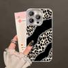 Glitter Leopard Print Printed Glacier Texture Case For iPhone 17 Air 16 15 14 13 12 11 Pro Max 8 Plus Glass Lens Protector Cover
