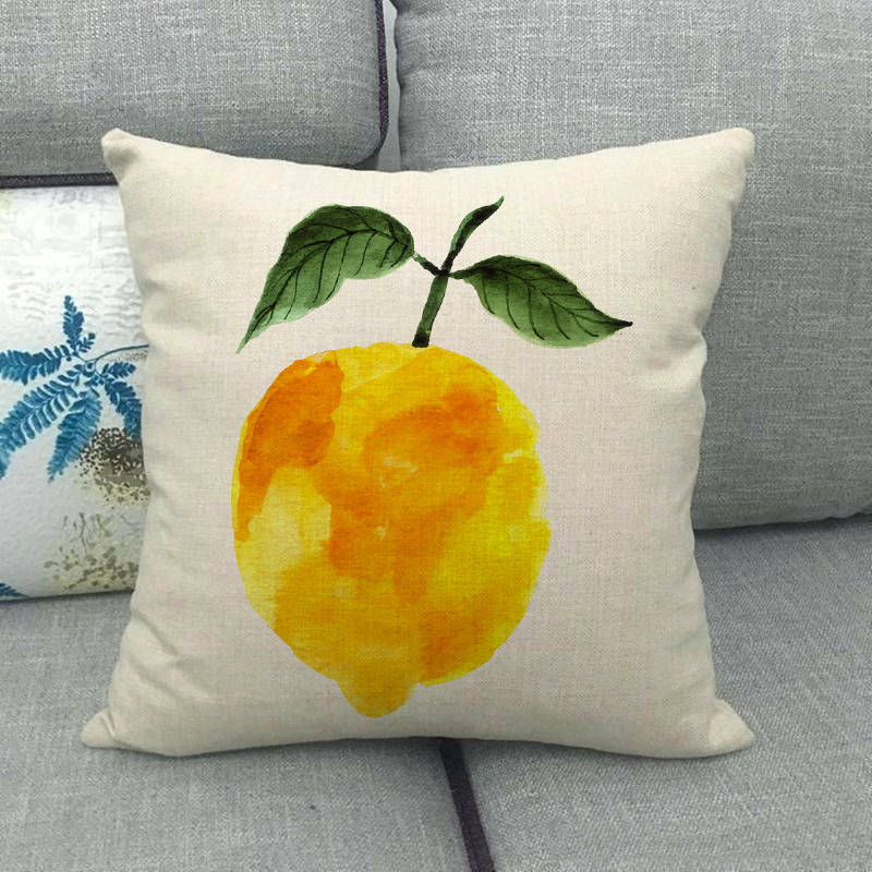 Simple And Colorful Painted Fruits Digital Printing Short Plush Pillow Covers For Car Sofa Office Cushion Cover Home Goods