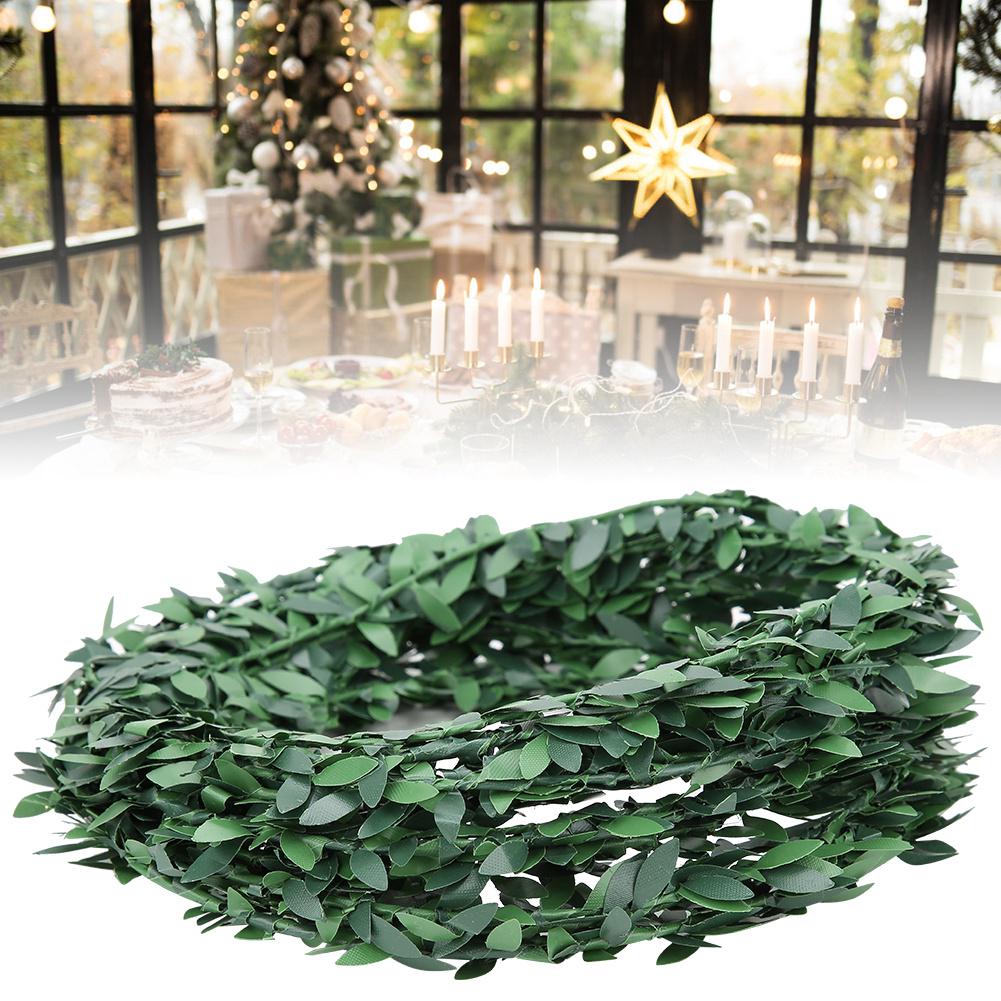 Guirnalda de Hiedra Artificial de 7,5M, Enredadera Falsa de Hojas Verdes con Cable Flexible, Hojas de Plástico Realistas para Decoración de Bodas y Fiestas, Diadema