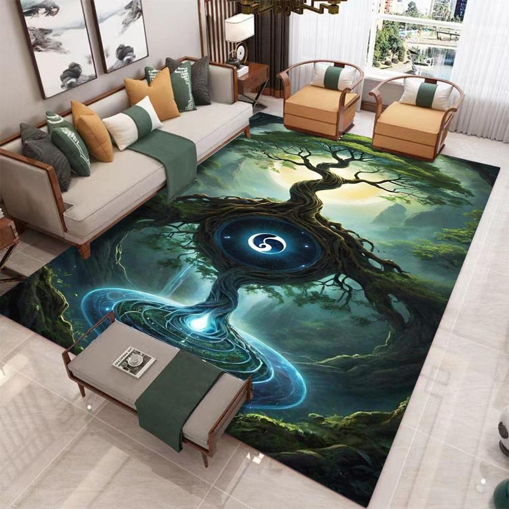 

2D Фентезійне Життя Дерево Килимок Природи Візерунок Килим для Вітальні з Містичним Лісовим Дизайном Домашній Декор Килими для Спальні 40x60cm