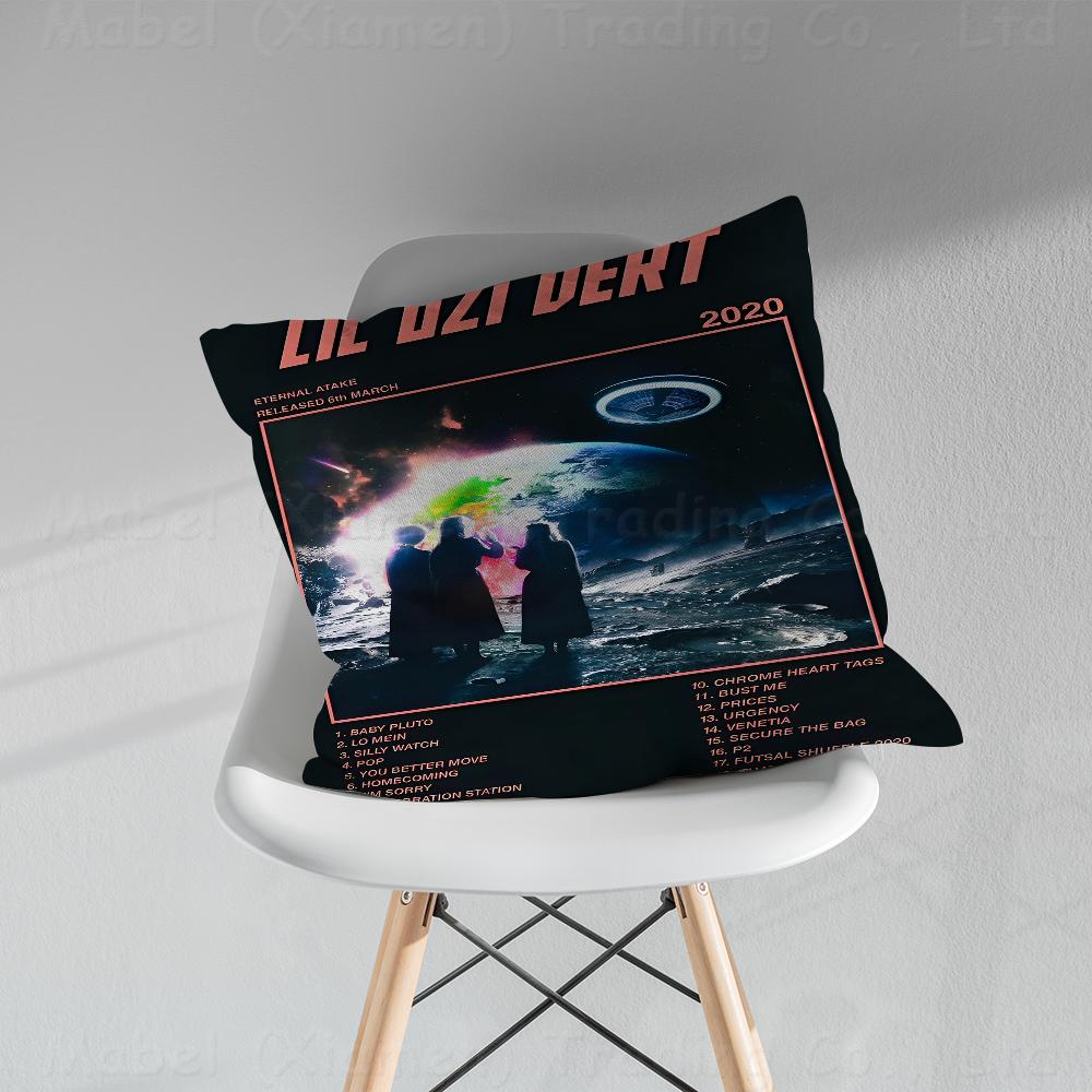

Popular Hip Hop Rap L-Lil U-Uzi V-Vert Pillowcase Toon Gift Cushion Cover Bedroom Home Sofa Chair Seat Decor Pillow Case 12x12Inch