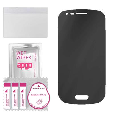 apgo Szkło ochronne hybrydowe Privacy Matte kompatybilne z Samsung Galaxy S3 mini i8190, elastyczne szkło nano, doskonały zamiennik szkła hartowanego, sc