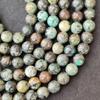Natural Green Brown African Turquoise Beads, Size 6MM 8MM 10MM, Beads, Loose Round Beads, 14-15 Inch Strand Beads.
