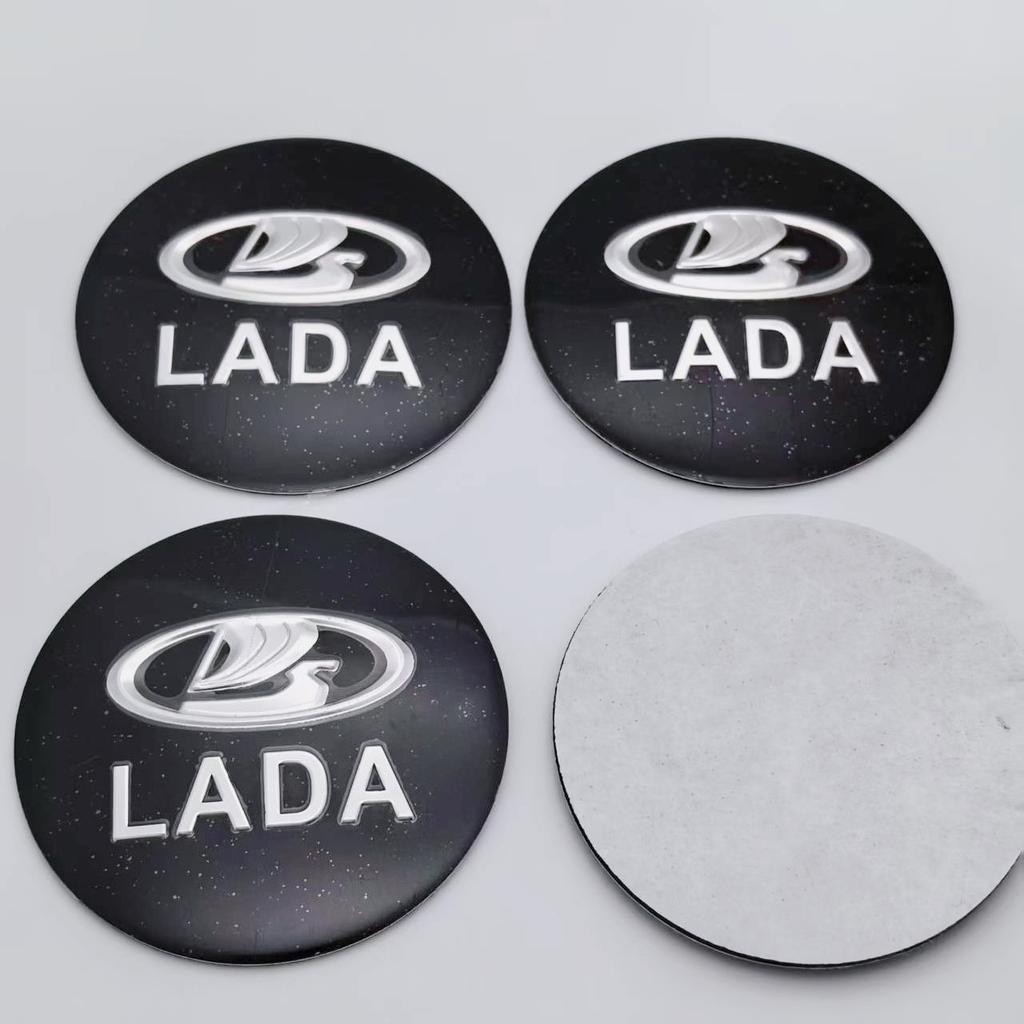 4pcs 56MM 60MM 65MM Lada Emblem Logo Car Stickers Accessories for Car Wheel Center Caps Badge Rim Wheels Hubcaps Cover Replace