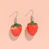 Fashion Simple Acrylic Strawberry Pendant Earrings Quality Drop Earrings for Girls Women Gift Lovely Zircon