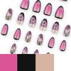 24 Pieces European and American Short Smudged Almond Type Wearing Nail Piece French Glitter Fake Nail Press on Nails