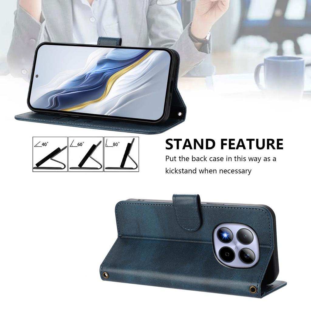 For Xiaomi Redmi Note 15 Pro 5G Cases Wallet Stand Retro Texture Leather Phone Cover with Lanyard